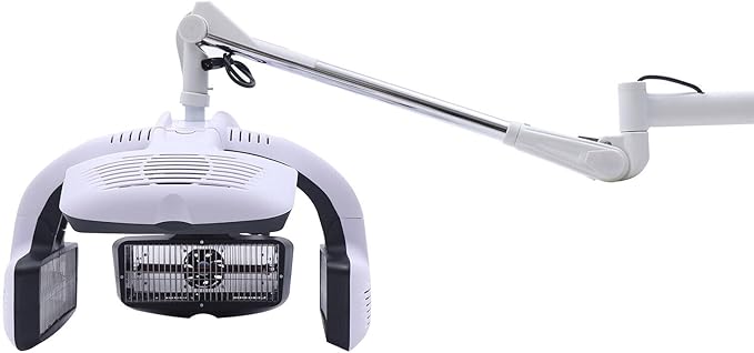 Wall Mounted Hair Dryer Professional Hair Dryer Heater 110V 1250W Hair Hood Dryer w/LCD Display Adjustable Swing Arm Hair Dryer Hair Processor for Hair Salon White