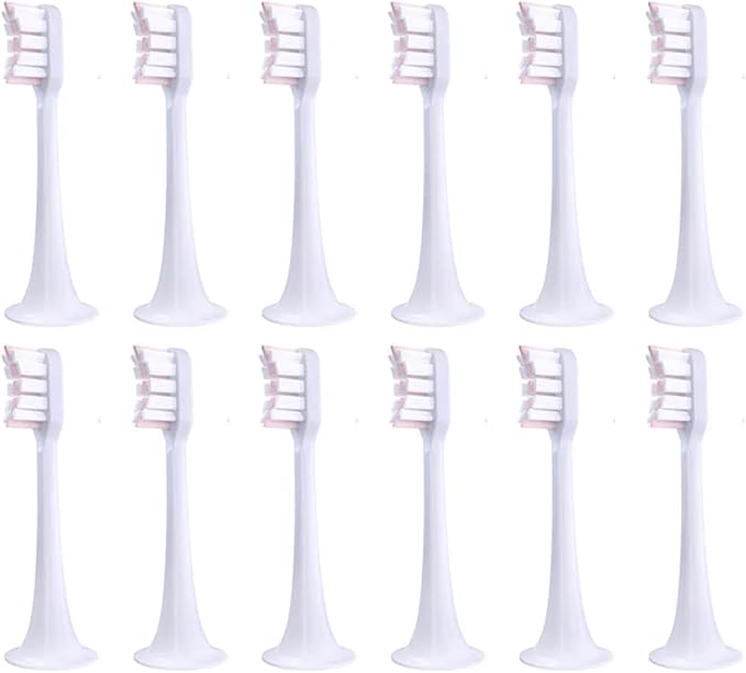 Compatible for 12pcs T300/500 Replacement Brush Heads Toothbrush Soft Bristle Suitable Nozzles(12pcs Pink)
