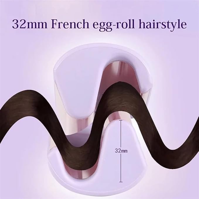 French Egg Roll Curling Iron Egg-Roll Hairstyle Water Ripple V-Shaped Egg Roll Hair Waving IronHair Curler Crimper Styling Tools (Color : Purple)