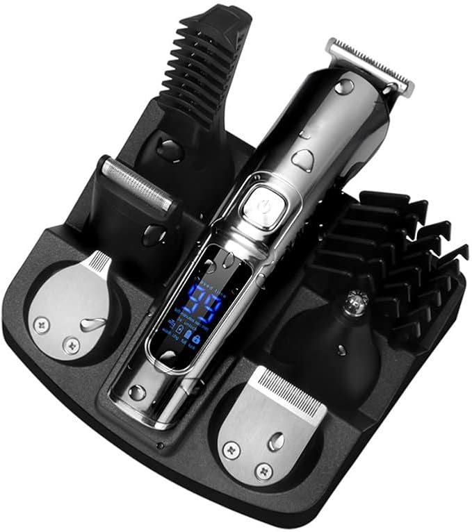 Barber Scissors Hair Clippers for Men 6in1 Facial Grooming Set Hair Trimmer Waterproof Electric Shaver Hair Clipper Men Eyebrow Nose Ear trimer Beard Stubble Trimmer