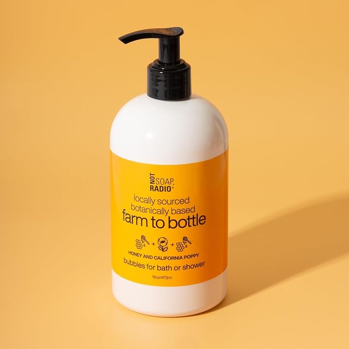 Not Soap Radio honey and california poppy | bath/shower gel | farm to bottle