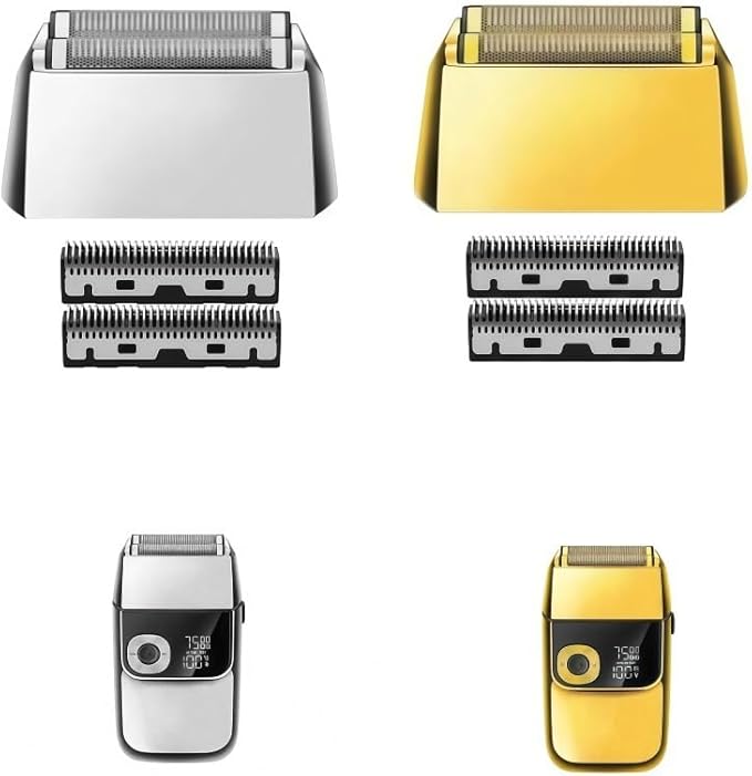 Replacement Blade Foil Cutter Head. Compatible for Kemei KM-2028 Electric Shaver - Precision Shaving Razor Parts Accessories(Gold Set)