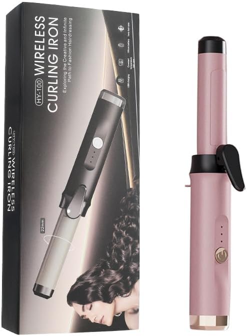 Cordless Curling Iron Mini Curling Iron Travel USB Rechargeable Ceramic Curling WandHair Straightener and Curler 2 in 1 Mini Flat Iron with 3 Temp Setting Curlers for Short Hair