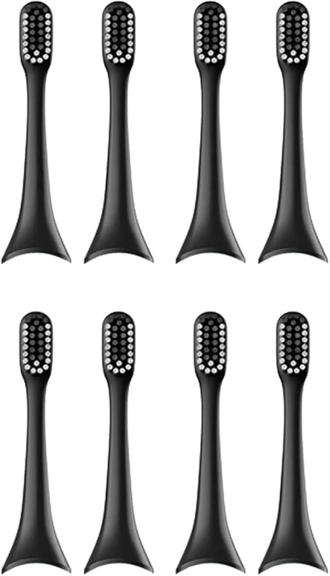 T+/T2 Electric Toothbrush Head Accessories Adult Replacement Brush 4/8pcs(Black 8pcs)
