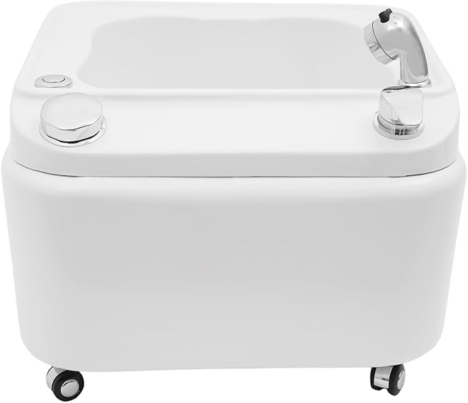 Acrylic Massage Foot Bath Portable Foot Spa Tub with Practical Hand Shower + 4 Wheels Bottom Raised Massage Point &amp Adjustable Hot and Cold Water for Salons Homes. (Style 2)