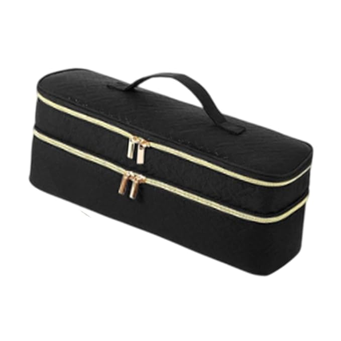 Hair Dryer Travel Carrying Case Storage Bag Dustproof with Handle Protection Multipurpose Large Capacity Portable Organizer Black