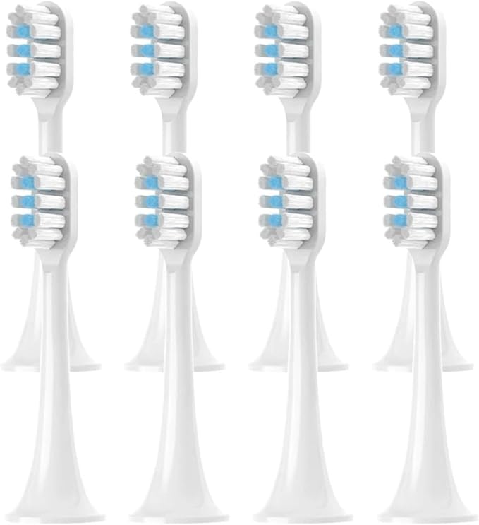 4/8/12/16PCS for T302 Replacement Toothbrush Heads Electric Vacuum Soft Bristle Brush(T302 White Blue-8pcs)