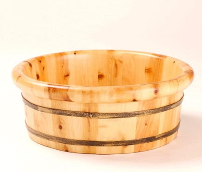 Foot Tub Wooden Foot Basin Reducing stress Cedar Footbath Solid Wood Foot Bath Barrel Foot Tub Wooden Basin Saving Money Wash Basin Foot massage foot Bath Wooden Bucket Foot Spa Household Wash Ba
