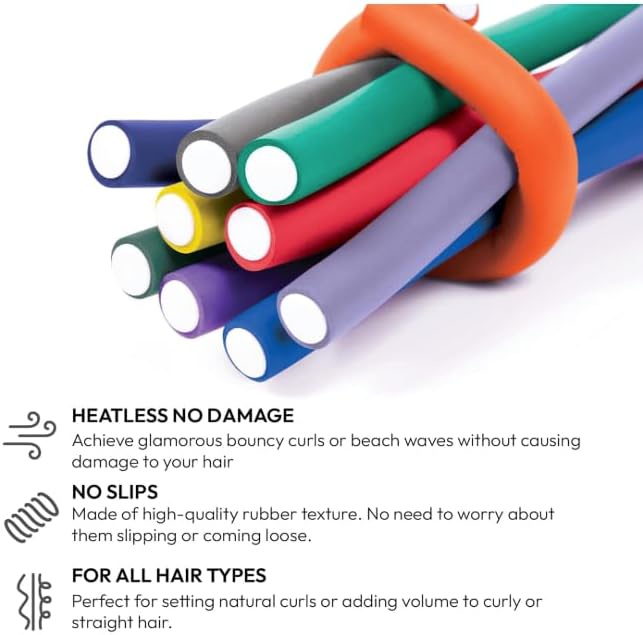 Red by Kiss 3000 Ceramic Tourmaline Professional Hood Dryer with 36PCS Flexi Rods Set – Adjustable Height Blow Dryer + No Heat Hair Curlers for Home &amp Salon Styling