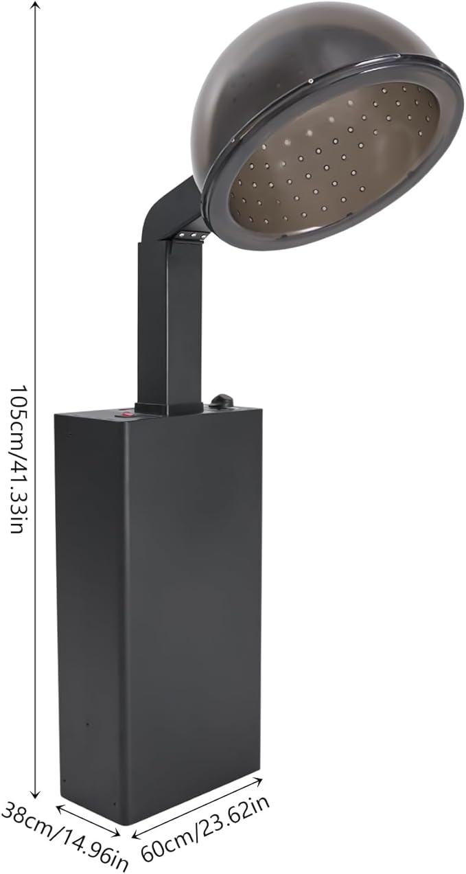 Salon Hooded Hair Dryer 1200W Portable Hooded Standing Salon Dryer with 0-60min Timer and 3 Temp Settings Adjustable Professional Stand Dryers Machine for Homes Beauty Salons