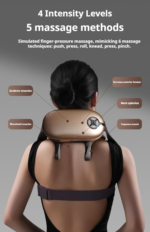 Cordless Neck Massager Neck and Back Massager for Pain Relief Deep Tissue Shiatsu Shoulder Massager for Pain Relief Back Massager with HeatBirthday Ideas for Dad Mom