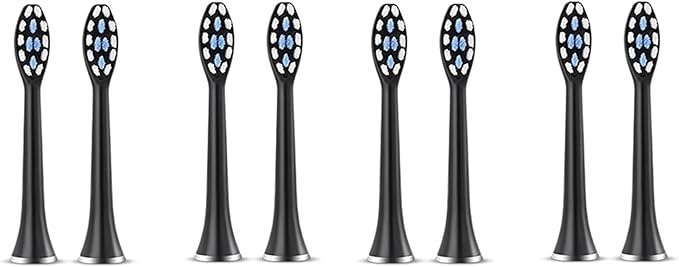 Electric Toothbrush Accessories Replacement Heads(8 Black Brush Head)