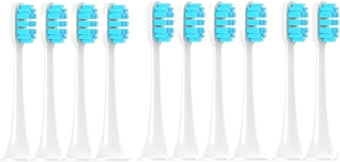 Replacement Brush Heads Compatible for Xiaomi Mijia Sonic Electric Toothbrush Soft Bristle Caps Sealed Package(10Blue)