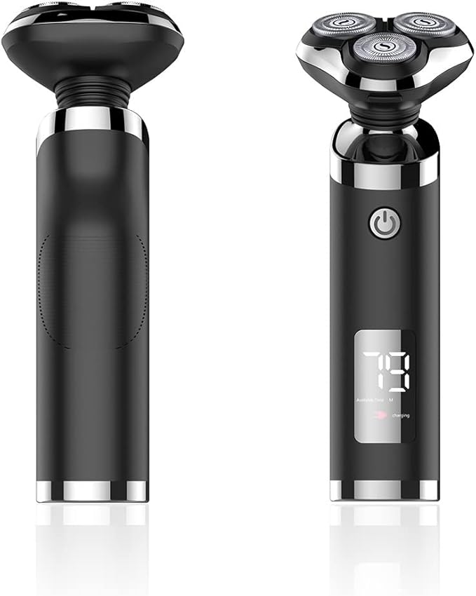 Gifts for Dad 3D Floating Electric Shaver for Men with Smart LCD Screen - Rechargeable Rotary Razor