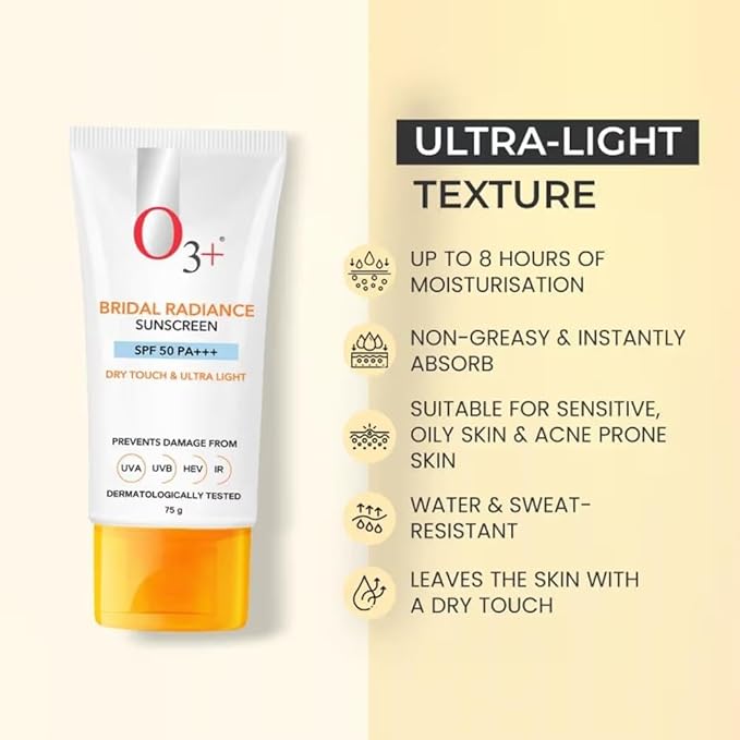 03++ Professional Bridal Radiance Sunscreen SPF 50 PA+++ 75g Broad Spectrum UV Protection