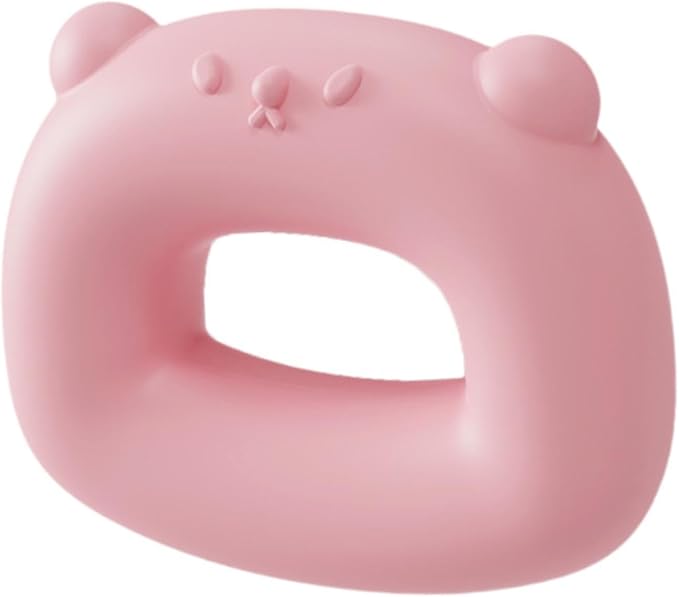 Handheld Massager Yoga Ring Multipurpose with Strap Cartoon Hoop Vibration Exercise Belt for Back Travel Workout Neck Pink