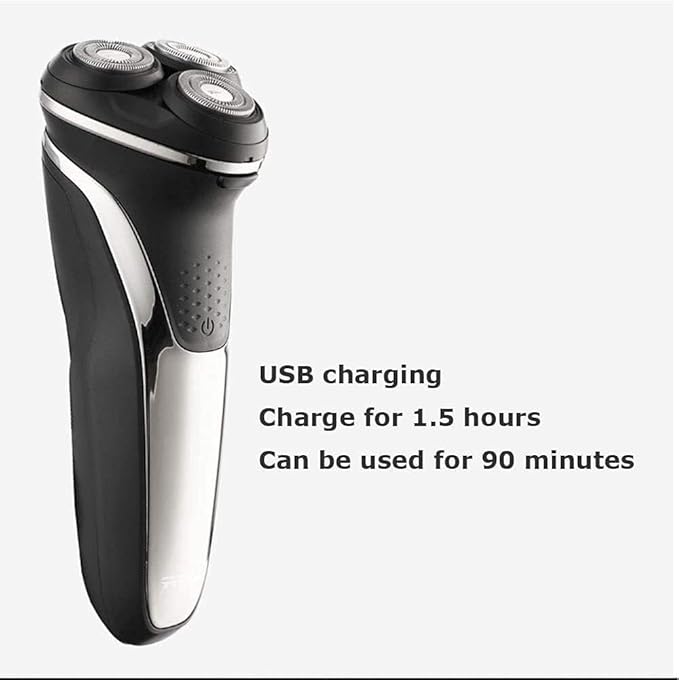 Electric Shaver for Men Wet and Dry Waterproof Electric Razor Cordless Rechargeable Rotary Shaver Razor for Men with Pop-up Trimmer(Gold)