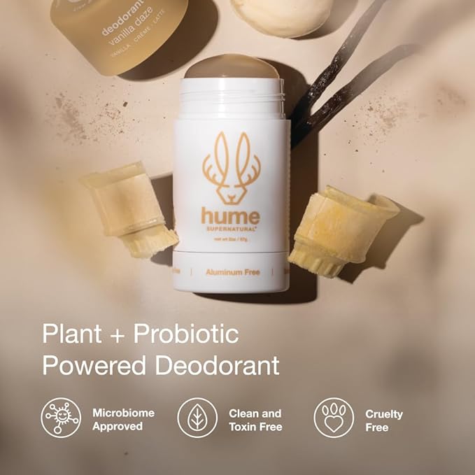 Hume Supernatural Vanilla Daze Deodorant &amp Body Wash Bundle | 2 Pack Aluminum Free Deodorant + Ultra Nourishing Body Cleanser with Niacinamide &amp Hyaluronic Acid | Long Lasting Freshness &amp