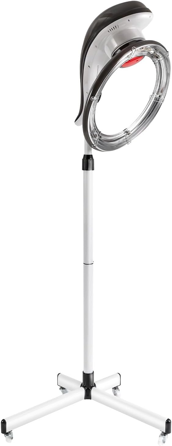 Salon 950W Standing Rotating Dryer with Swivel Caster Rolling Base - Orbiting Hair Dryer for Spa Home Hair Care