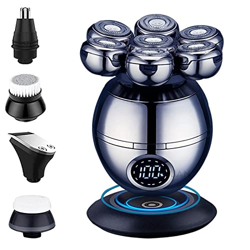 Head Shavers for Bald Men 7D Electric Shaver for Men Independently 7 Cutter Floating Head Waterproof Electric Razor Multifunction Trimmer with LCD Display