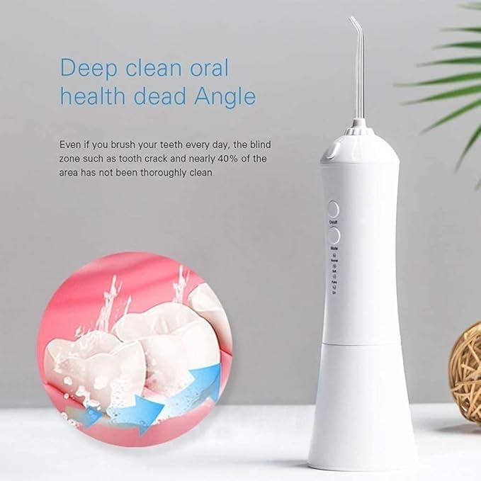 Water Flosser for Teeth-3 Modes Dental Oral Irrigator IPX7 Waterproof Portable Water Teeth Cleaner Picks with Rechargeable Powerful Battery White (Color : Pink)