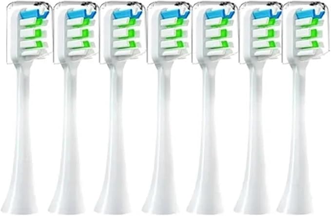 Compatible for X3 X5 X3U X1 V1 V2 Head Bristle Replacement Nozzles with Anti-dust Cap Toothbrush Heads(7pcs White)