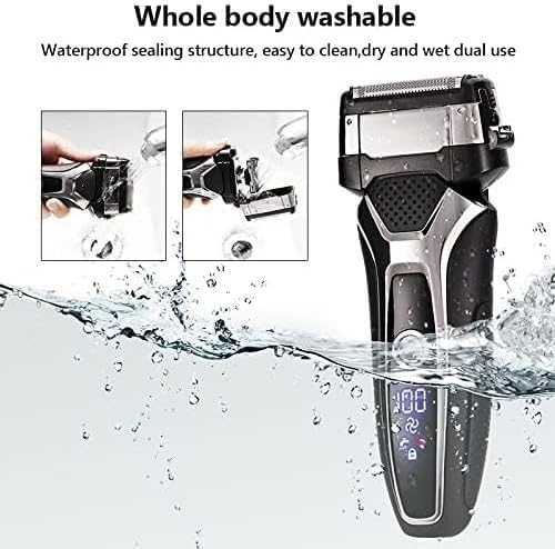 Men's Shaver USB Rechargeable Electric Shaver Stainless Steel Shaving Machine for Men 3D Triple Floating Blade Razor Shaver Barber Electric