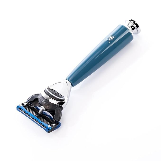 MÜHLE RYTMO 4-piece Pure Badger 5-Blade Razor Modern Luxury Wet Shaving Set - Perfect for Every Day Use Barbershop Quality Close Smooth Shave