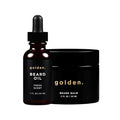 Golden Grooming Beard Bundle for Black Men | Natural Beard Growth Kit with Shea Butter (2-pack Regular Fresh Scent)