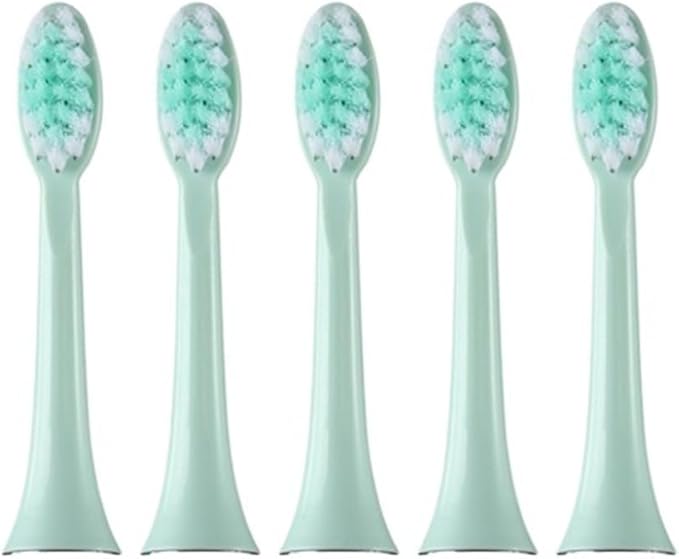Sonic Electric Toothbrush Replacement Soft Head Whitening Clean Teeth 5PCS Compatible for CDK DCK(Green)
