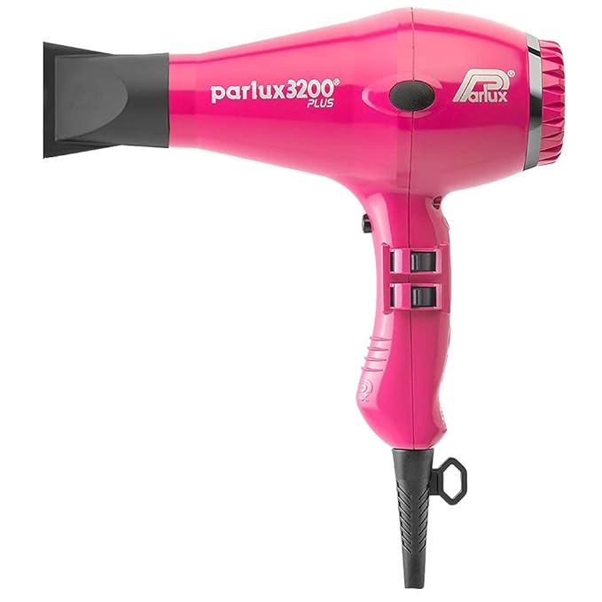 Parlux 3200 Plus Fuchsia Hair Dryer + M Hair Designs Metal Mesh Diffuser (Bundle) – Professional Ionic Blow Dryer for Fast Drying Frizz Control &amp Voluminous Styling