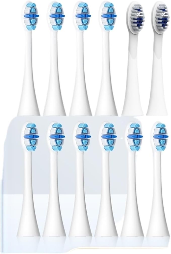 Electric Toothbrush Heads 12 PCS Compatible for Adults 5 Modes Pressure Sensor IPX7 Waterproof with Holder C027(SG-C027-12PCS Black)