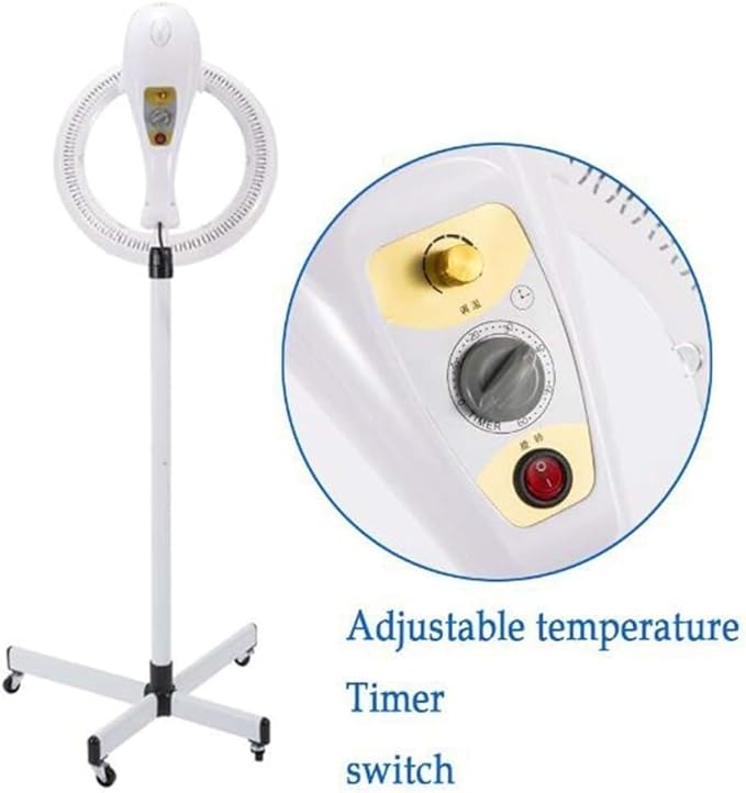 Hair Salon Colour ProcessorStand up Styling Hood Hair Dryer with Wheels FloorHeatinghineProfessional Beauty Salon Equipment HairdressingAdjustable Temperatu