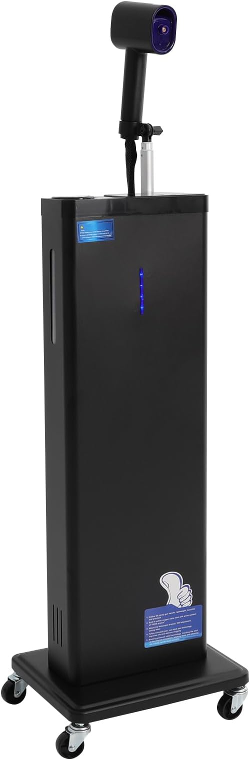 3 in 1 Standing Hair Steamer 1300W Professional Nano Hair Steamer Ozone Hair with 4 360°Swivel Wheels &amp Handheld Spray Gun Color Processor Hair Care Repair Salon Spa Kit for Spa Home Use (Black