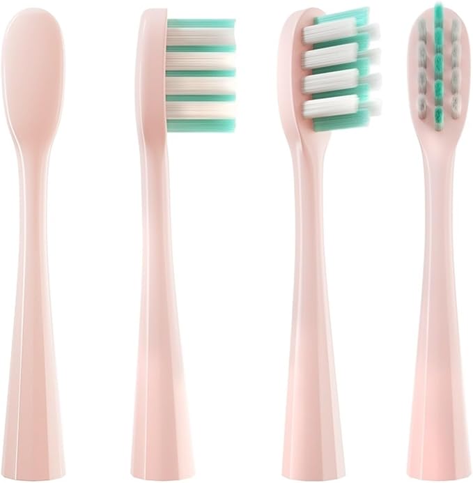 4 Pcs/Pack Replacement Brush Heads Compatible for usmile Toothbrush Head Deep Clean Type/Soft Bristle(Soft Bristle Pink)