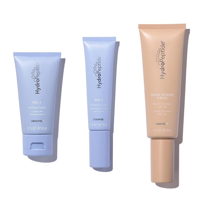 HydroPeptide Polish &amp Plump Face Peel and Solar Defense Tinted SPF 30 Sunscreen (1 Set and 1.7 Ounce)
