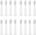 16pcs Replacement Brush Heads Toothbrush Soft Head Tips Deep Clean Compatible for Man and Woman Adults J110 / J209(16pcs White Head)