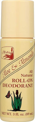 Alvera Roll-on Deodorant Aloe Based &amp Almonds - 3 fl. oz (89 ml) (Pack of 6)