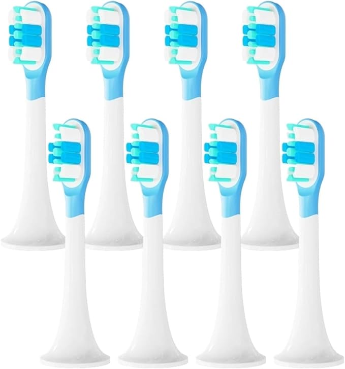 Compatible for XIAOMI MIJIA Replacement Brush Heads - T300/T500 Sonic Toothbrush Dupont Soft Bristle Silicone Nozzles(8 bj Green)