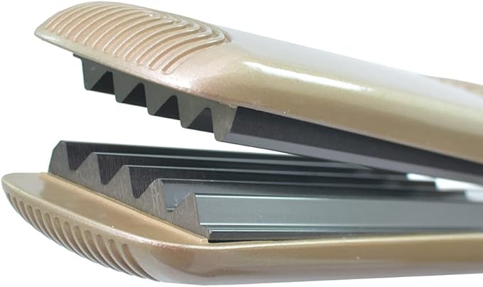 Hair Crimper Crimping Iron Professional 1.5 inch Plate Crimper Hair Tool Corrugation Curler Titanium Flat Iron Adjustable Temperature Corn Perm Corrugated Curler Gold