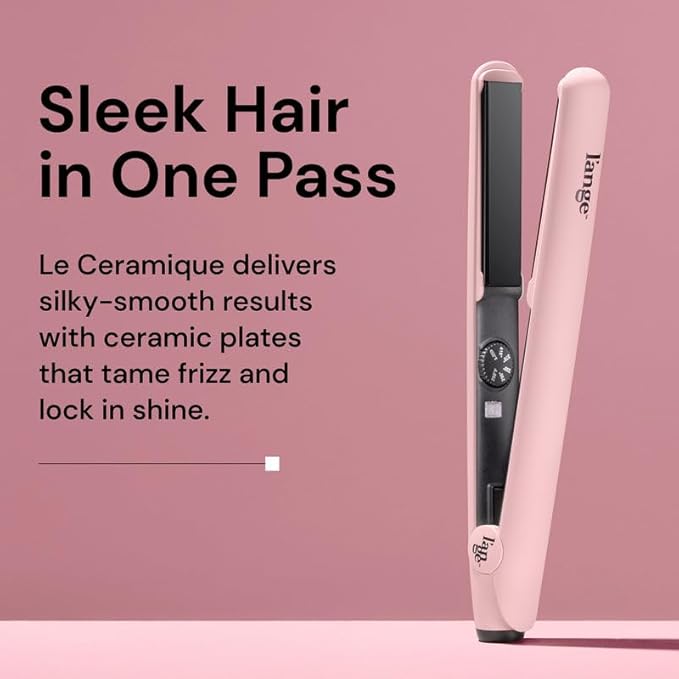 L'ANGE HAIR Le Ceramique 1-Pass Flat Iron Hair Straightener | Fast Heating Ceramic Flat Iron | Best Hot Tools Professional Hair Straightener to Lock in Moisture &amp Shine | (Blush)
