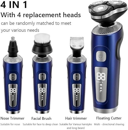 Head Shavers for Men 4 in 1 Electric Shaver 3D Floating Cutters USB Fast Charge Shaving Razor Machine for Men Blades Portable Beard Trimmer Clipper
