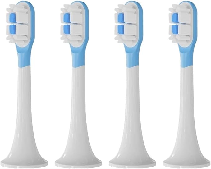 Replacement Brush Heads Compatible for T300/T500 Toothbrush Soft Bristle Silicone Nozzles(4 bj White)