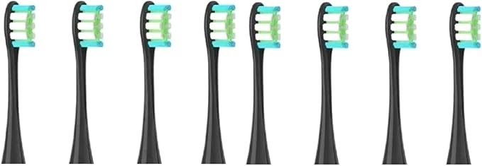 Replacement Brush HeadsCompatible for Oclean X/X PRO/Air 2 /SE / Z1/ F1/ OneDuPont Deep Cleaning Nozzles Sonic Soft(8pcs Black)