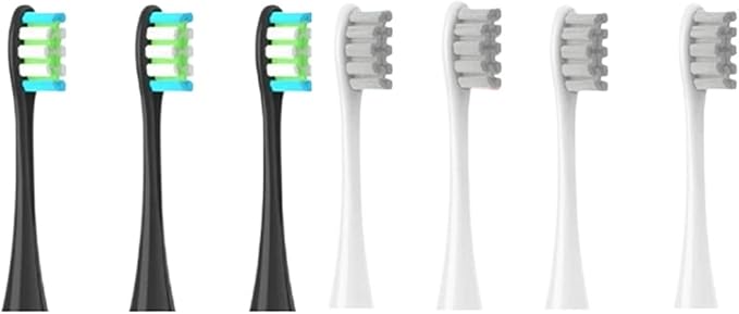 Compatible for Oclean - 7pcs Replacement Brush Heads Fit Flow/X/X PRO/Z1/F1/One/Air 2/SE Soft Dupont Bristle Vacuum Packaging(3black 4 Grey)