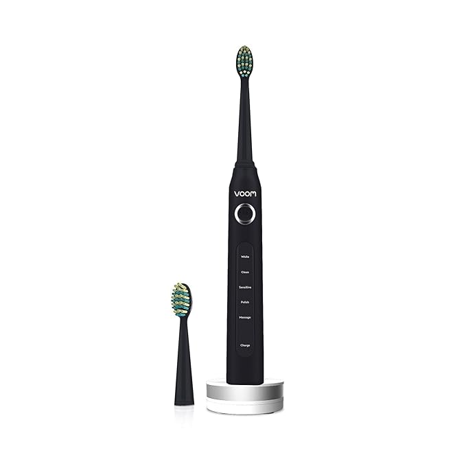 Voom Sonic Pro 5 Electric Toothbrush for Adults - Ultrasonic Electric Toothbrushes with Replacment Brush Head Dentist Recommended Power Sonic Toothbrush with 5 Modes
