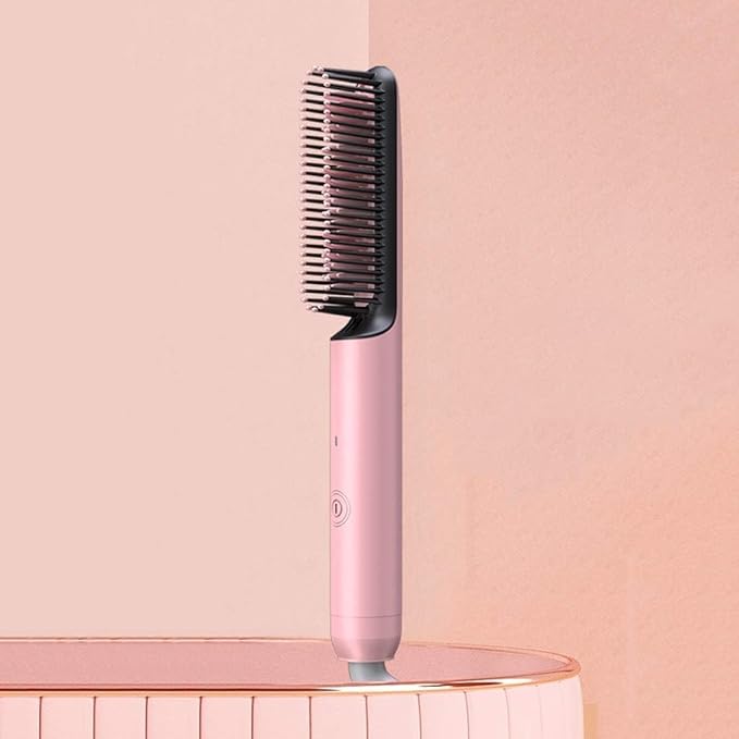 Hair Straightener Brush Anti-Scald Electric Comb 30s Fast Heating Curly and Straight Hair