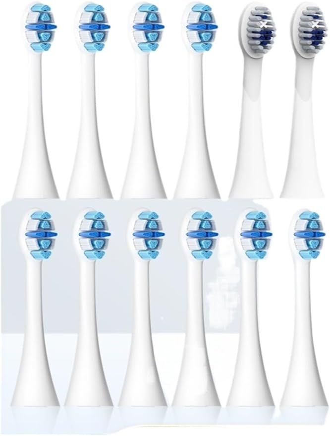 Compatible with Seago Electric Toothbrush Heads 12 Pieces Adult Toothbrushes 5 Modes Pressure Sensor IPX7 Waterproof with Holder C027(SG-C027-12PCS Black)