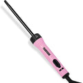 Trademark Beauty Mood Tiny Curling Wand + Handle – Professional Ceramic Small Barrel Hair Curler for Tight Defined Curls – Fast Heating Precise Styling Dual Voltage Heat Glove Included Pink