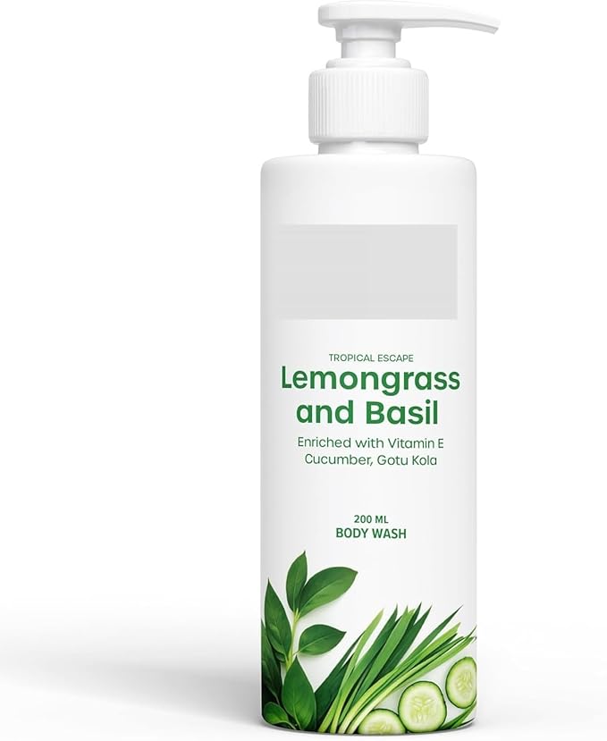 MI Lemongrass &amp Basil Body Wash Cleanses Nourishes and Refreshes | Hydrates and Softens Skin | Natural Glow | 200ml